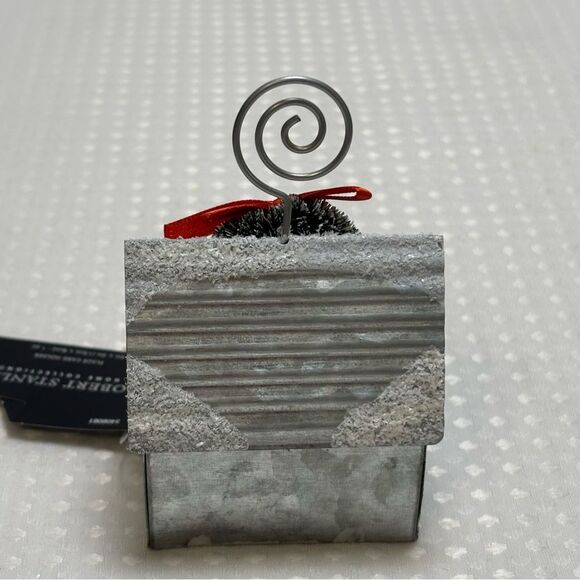 Silver and Red Metal Christmas Holiday Ornament Set - Picture 4 of 7